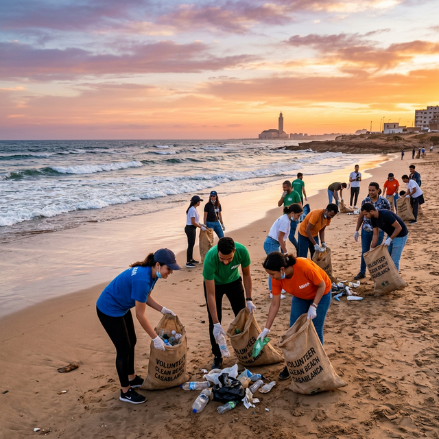 Nettoyage de la plage de Ain Diab