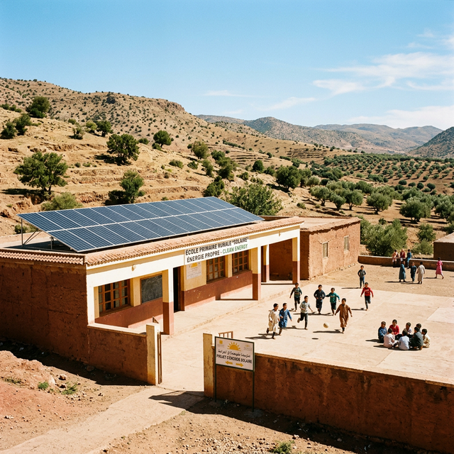 Installation de panneaux solaires pour l'école rurale